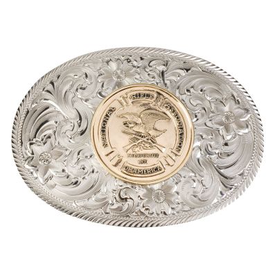 NRA German Silver Buckle