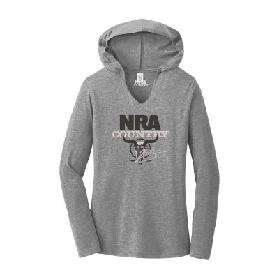 nra country jacob bryant womens hoodie with gray and white logo
