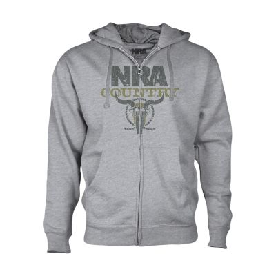 NRA Country Grey Heather Full Zip Hoodie