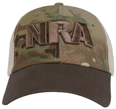 nra multi cam trucker hat